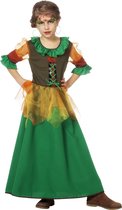 Wilbers - Elfen Feeen & Fantasy Kostuum - Herfstfee Uit Het Bos - Meisje - groen - Maat 152 - Carnavalskleding - Verkleedkleding