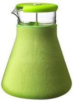 Qdo Karaf Glas - Met Neopreen Sleeve - Voor Losse Thee - 1,2 liter - Groen