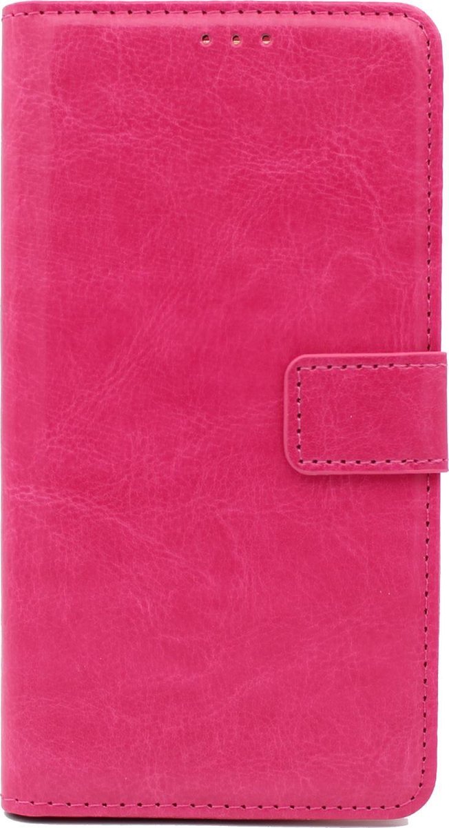 HB Hoesje Geschikt voor Samsung Galaxy J6 Plus - Portemonnee Book Case - Pasjeshouder en Magneetlipje - Roze