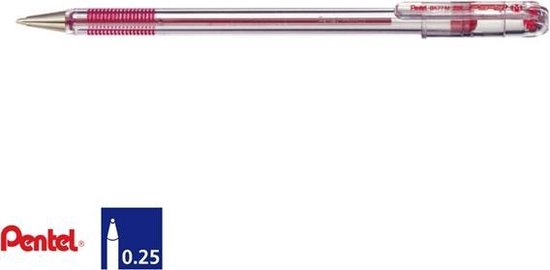 BALPEN PENTEL BK77 ROOD 0.25MM, 12 stuks