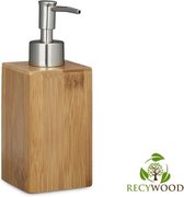 Distributeur de savon en bambou - Distributeur de savon pour les mains - Distributeur de savon en bois - Pompe de distribution de savon (240 ml)