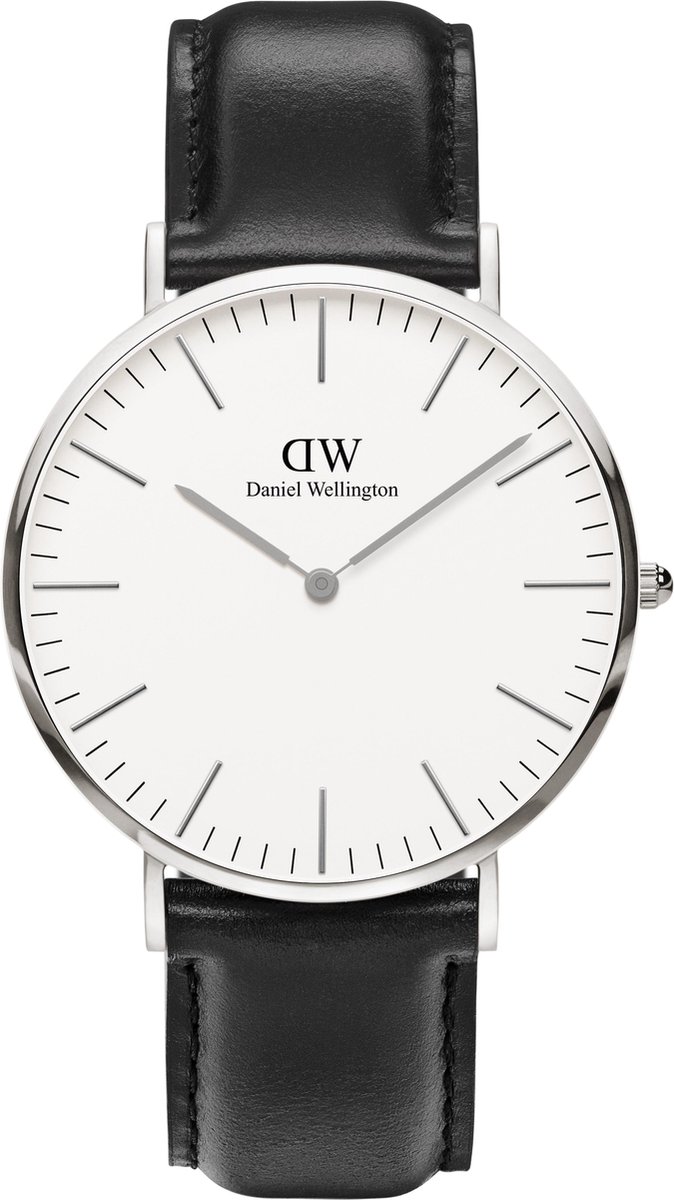 Daniel Wellington Classic Sheffield DW00100020 - Horloge - Leer - Zwart - Ø 40 mm