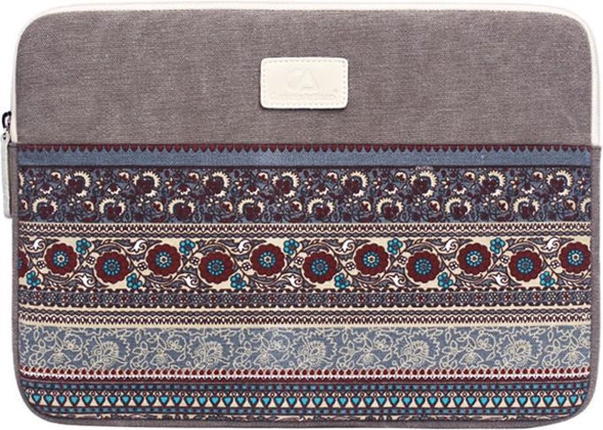 CanvasArtisan – Laptop Sleeve tot 15.4 inch – Bohemian Style – Multi colour/Taupe