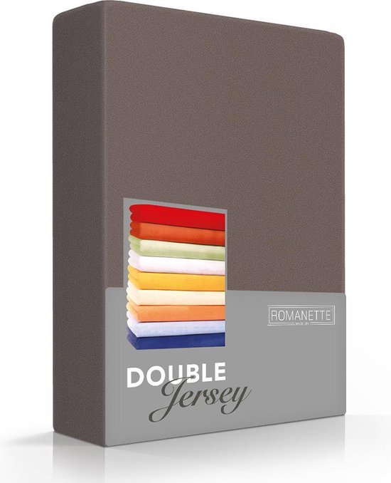 Comfortabele Dubbel Jersey Hoeslaken Taupe | 150x220| Heerlijk Zacht | Extra Dikke Kwaliteit