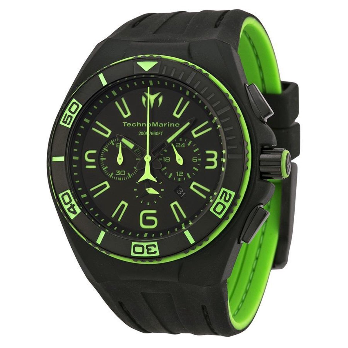 TechnoMarine 112002 - Horloge - Leer - Zwart - 45 mm