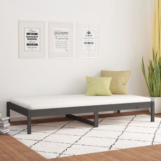 Slaapbank 90x200 cm massief grenenhout wit