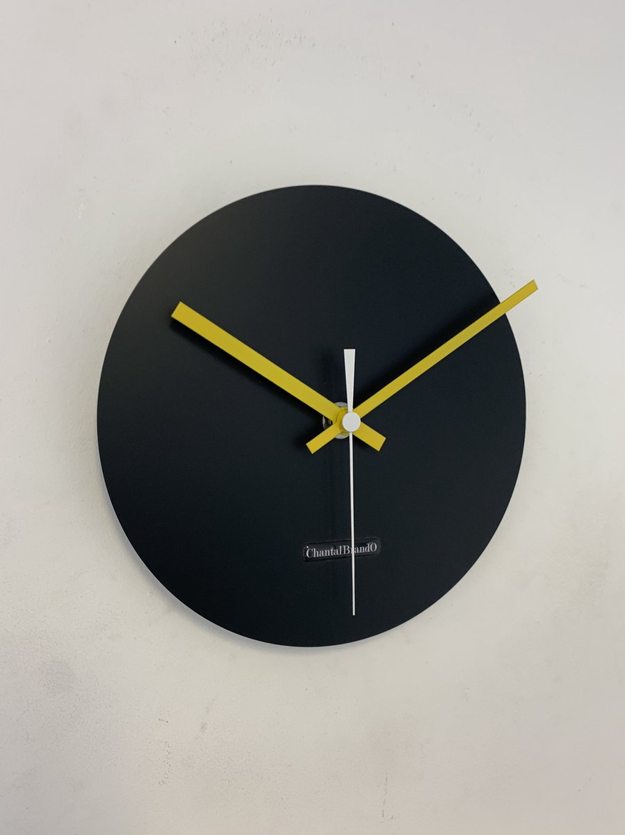 Wandklok CHANTALBRANDO -- ARGOS 24 BLACK - ZWART -- MODERN DESIGN -- MADE IN HOLLAND