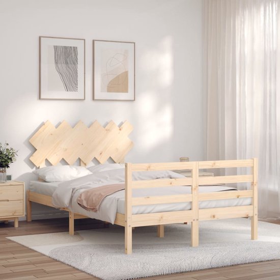 Houten bed Breda met bedbodem 120x200 cm houtkleurig | premiumXL