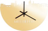 Skyline Klok Mechelen Goud Metallic - Ø 40 cm - Stil uurwerk - Wanddecoratie - Meer steden beschikbaar - Woonkamer idee - Woondecoratie - City Art - Steden kunst - Cadeau voor hem - Cadeau voor haar - Jubileum - Trouwerij - Housewarming -