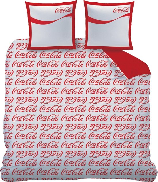 paling Geneeskunde onderpand Coca Cola Denim Dekbedovertrek - Tweepersoons - 240 x 220 cm - Rood |  bol.com