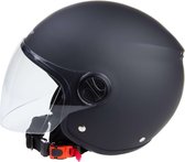 Helm - Jethelm - Mat zwart - Goedkope - Scooter helm - Motor helm - Brommer helm - Snorfiets helm - Snorscooter helm - L