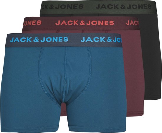 Jack & Jones Boxershorts Heren Microfiber Trunks JACMAVE Effen 3-Pack