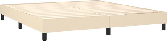 vidaXL - Sommier tapissier - avec - matelas - tissu - crème - 160x200 - cm