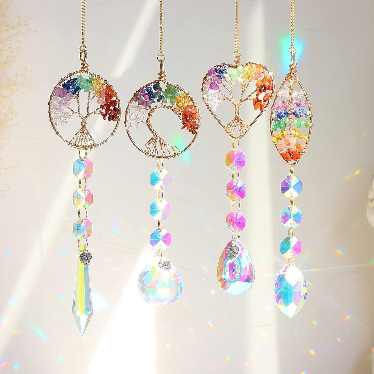 Attrape-soleil arc-en-ciel en cristal, 3 pièces/lot, lustre suspendu, arbre  de noël, décoration de maison, ornement de fenêtre