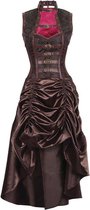 Attitude Holland Korte korset jurk -L- Steampunk long dress Gothic, vampire, victoriaans Bruin
