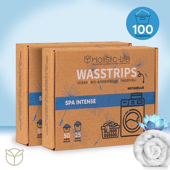 Natuurlijke Wasmiddeldoekjes - Spa Intense Wasstrips 100 Wasbeurten Incl. Wasverzachter – Wasmiddel Wasdoekjes – Vegan – Zero Waste
