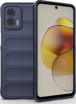 Mobigear Hoesje geschikt voor Motorola Moto G73 5G Telefoonhoesje Flexibel TPU | Mobigear Bumpy Backcover | Moto G73 5G Case | Back Cover - Blauw