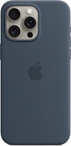 Apple Siliconenhoesje met MagSafe geschikt voor iPhone 15 Pro Max - Storm Blue