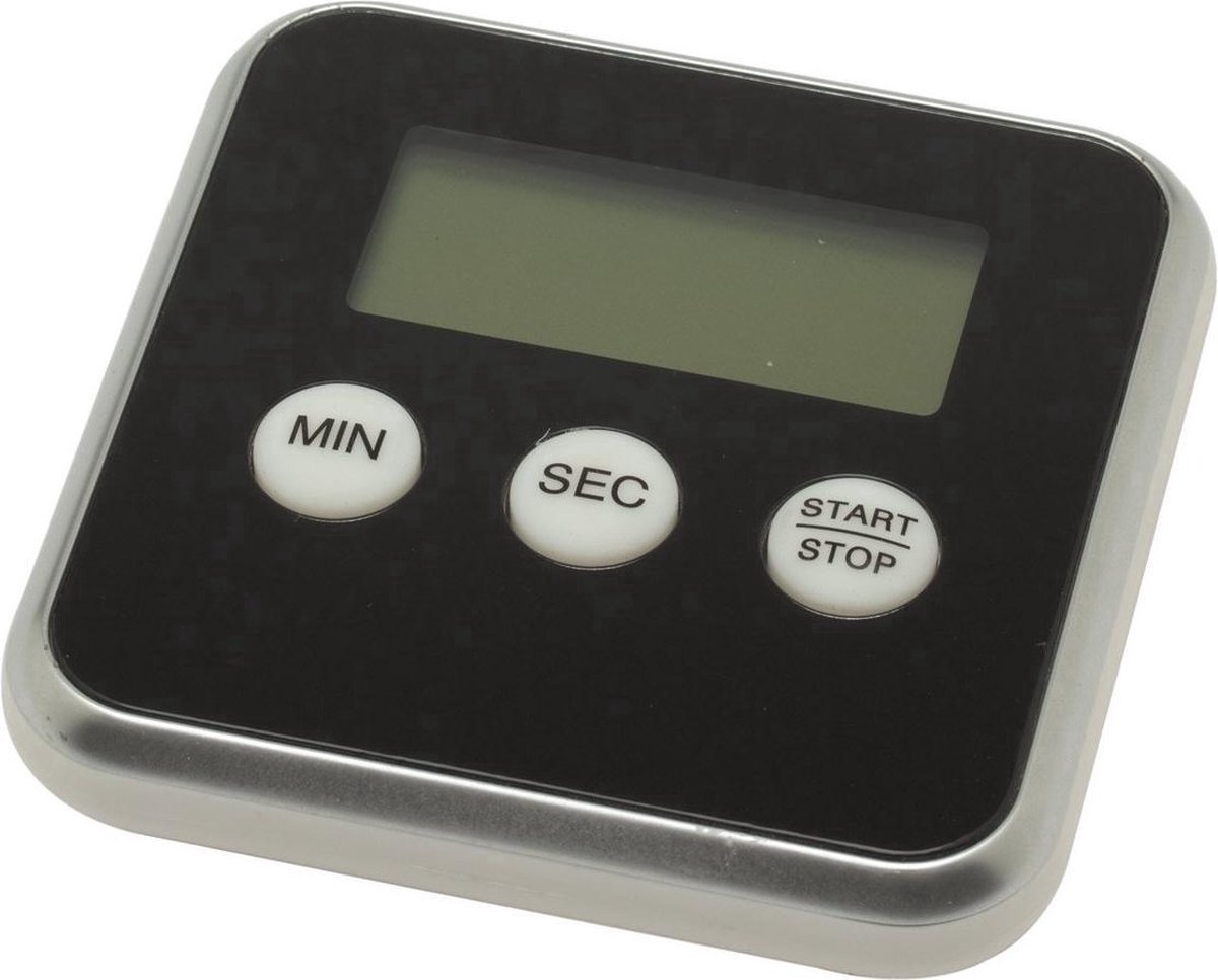 Jumada's - Digitale Timer - Kookwekker - Zwart - 8x8cm - Timer voor Koken - Inclusief Batterij - Magneet of Standaard - 1x Kookwekker. — cadeau in Kookcadeaus - foto 5