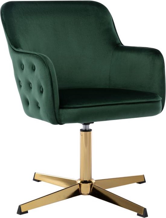 Bureaustoel - Fluweel - Groen - CAPULI L 70 cm x H 80 cm x D 70 cm