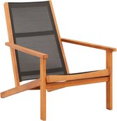 The Living Store Chaise longue de Jardin - 64 x 92 x 83 cm - chaise en bois noir