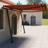 The Living Store Luifel Serene - Automatisch uitschuifbaar - Polyester - 400x300cm - Oranje/Bruin