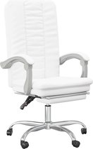 vidaXL Chaise de bureau réglable Faux cuir Blanc