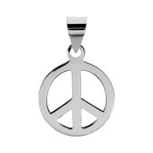 Zilveren hanger, peace teken