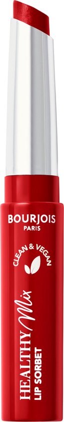 Bourjois Healthy Mix Clean Lip Sorbet - Sundae Cherry Sundae 01, hydraterende lippenbalsem, vegan make-up, 1,7 g - BOURJOIS Paris