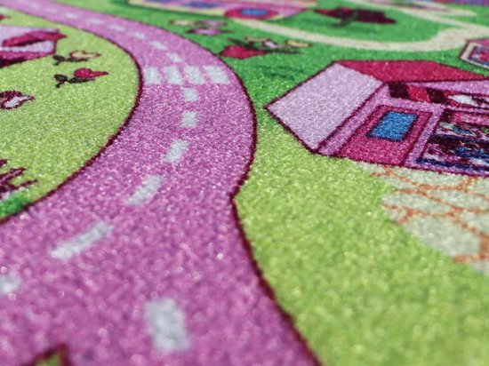 Sorprese Speelkleed - Speelmat 95x200 cm - Sweet Fantasy City - Vloerkleed Kinderkamer - Speeltapijt - Verkeerskleed - Cadeau van Sorprese — afbeelding 4