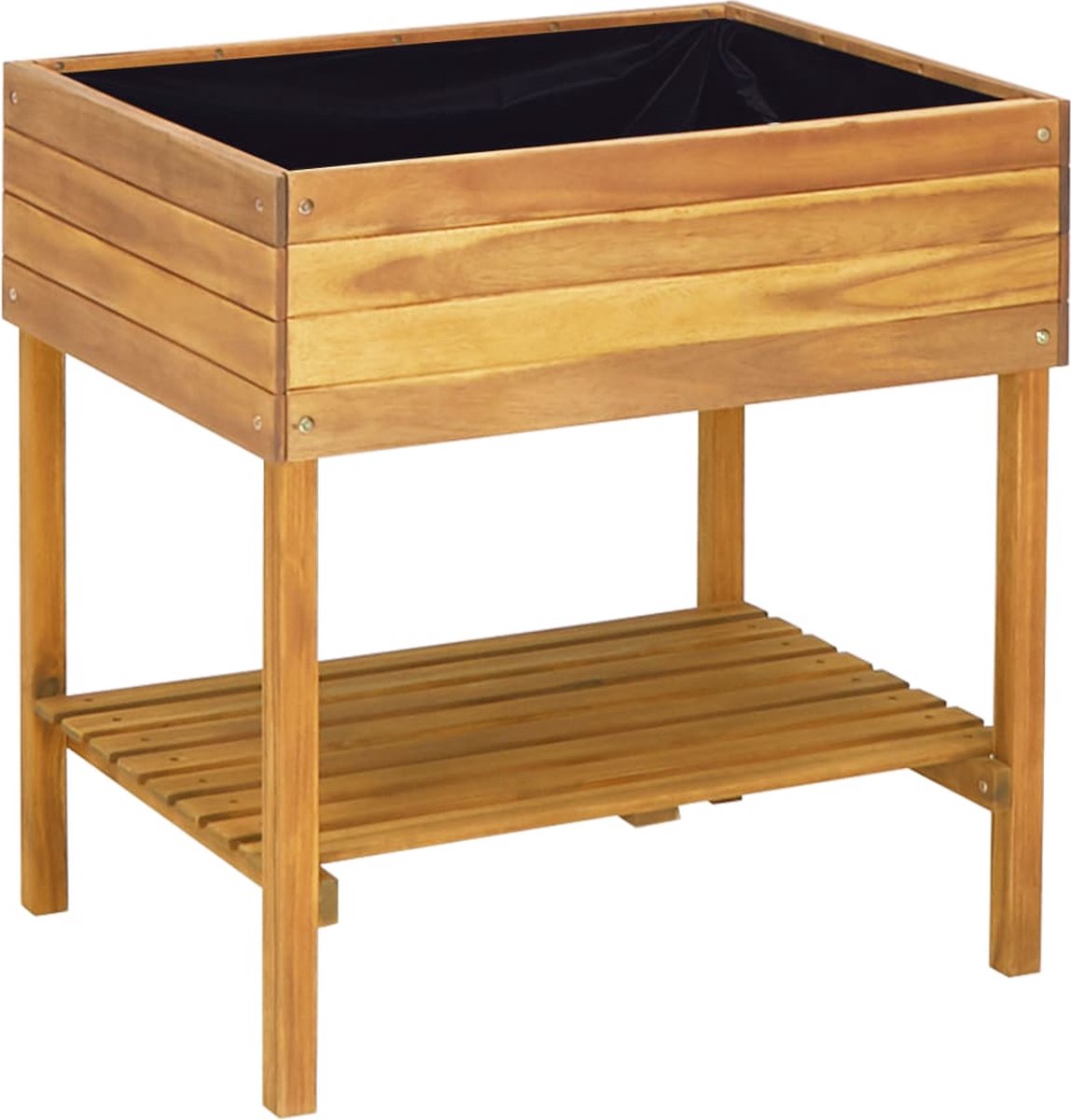 Kinderhoogslaper 140x200cm, verhoogd bed met veiligheidsladder, massief