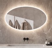 Miroir de salle de bain ovale avec éclairage LED, chauffage, capteur tactile et fonction de gradation 120x70 cm