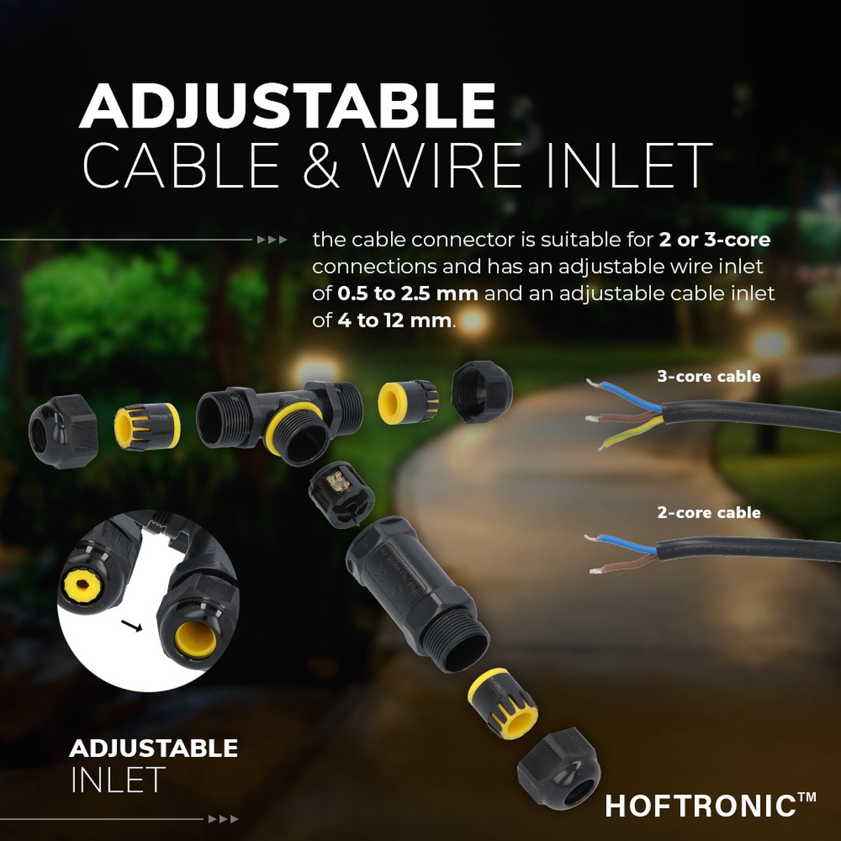 ALT Waterdichte kabelverbinder 3-polig - voor 0.5 - 2,5mmÂ² - IP68