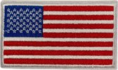 Vlag USA Amerika Stars And Stripes Strijk Embleem Patch 9.4 cm / 5.6 cm / Blauw Rood Wit