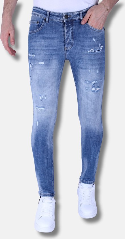 Jeans slim délavé pour homme avec stretch -1098 - Blauw