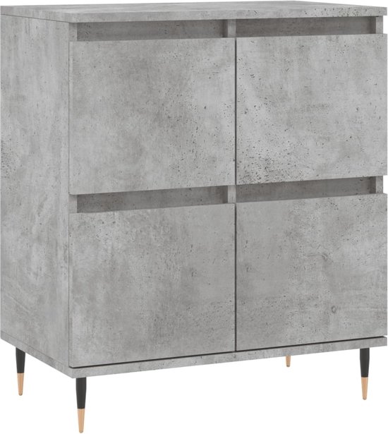 vidaXL Commodes 2 pcs Bois d'ingénierie Béton Gris