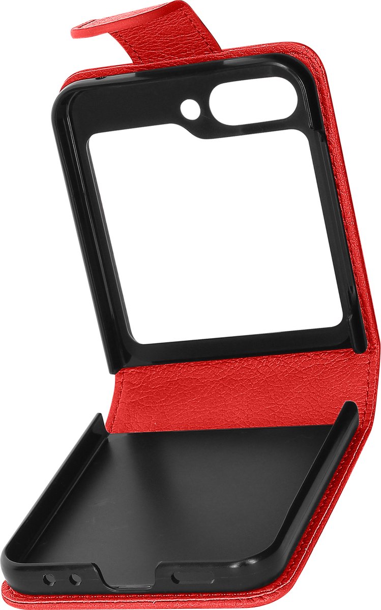 Hoes Geschikt voor Samsung Galaxy Z Flip 5 Portemonnee/Videohouder Rood