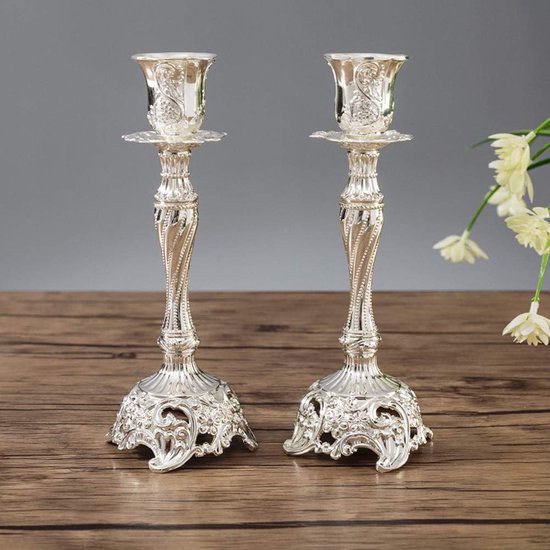 zilveren kandelaars georgian style silver candlesticks by Crichton London zilveren kandelaars georgian style silver candlesticks by Crichton London
