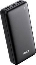 Appolix Powerbank - 10.000 mAh - Ultra Snellader 22.5W - 3 Oplaadpoorten - USB, USB C & Micro USB - Wireless Carger - Quick Charge - Universele Powerbank geschikt voor o.a. iPhone / Samsung - Zwart