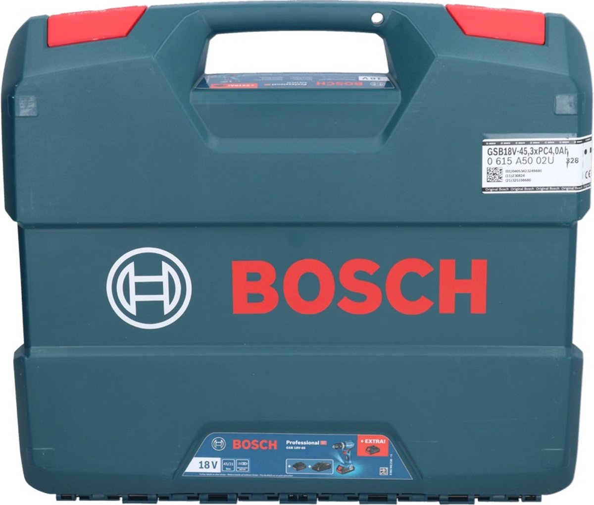 Perceuse-visseuse sans fil Bosch Professional GSB 18V-45 06019K3302 18 V  2.0 Ah Li-Ion + 2 batteries, + chargeur, +
