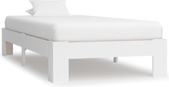 The Living Store Massief Grenen Bedframe - 213 x 95 x 30 cm - Wit