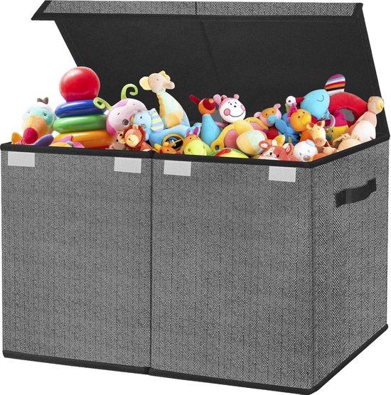 Coffre à jouets avec couvercle pour chambre d'enfant, 83 L