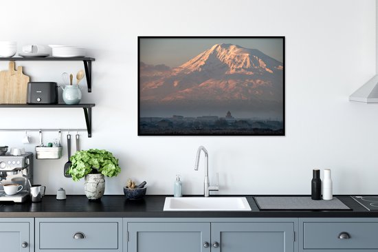 Cadre photo avec affiche - Mont Ararat avant le lever du soleil en Turquie - 90x60 cm - Cadre pour affiche