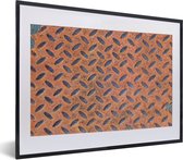 Fotolijst incl. Poster - Diamantplaat - Retro - Roest - 40x30 cm - Posterlijst