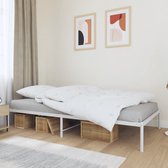 The Living Store Bedframe - Klassiek - Metalen constructie - Opbergruimte - Wit - 207 x 104.5 x 31 cm - 100 x 200 cm (matras niet inbegrepen)