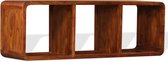 The Living Store Tv-meubel Acacia - 120 x 30 x 40 cm - Bruin - Massief hout met honingkleurige afwerking - Handgemaakt en uniek - 3 schappen