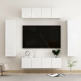 The Living Store TV-meubel - Stevige televisiekast - 60 x 30 x 30 cm - kleur- hoogglans wit