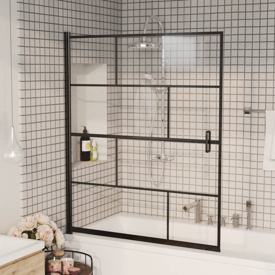 Foto: Vidaxl douchewand inklapbaar 80x140 cm zwart
