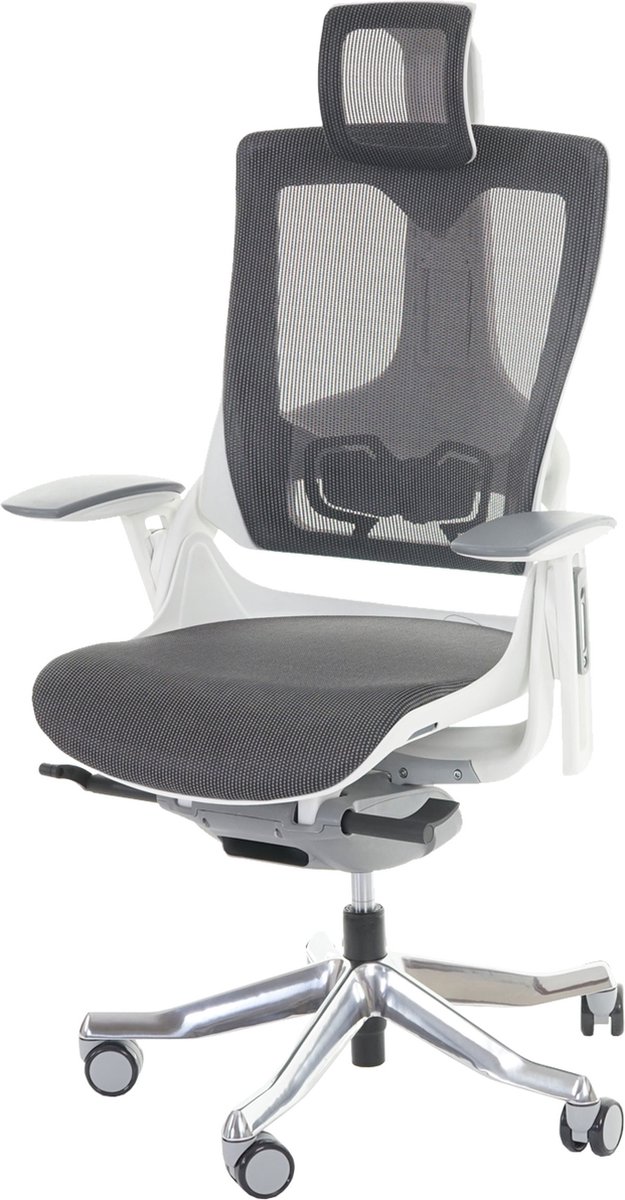 Cosmo Casa Ergonomische Bureaustoel - Verstelbaar - Rugleuning met Hoofdsteun - Ultiem Comfort - Zwart/Grijs