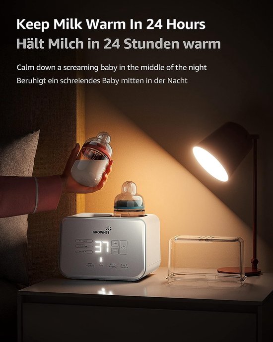 Flessenwarmer voor baby's, 8-in-1 sterilisator voor babyflessen met